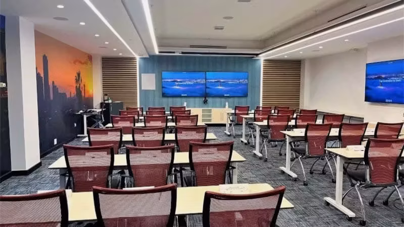 Midtown West Breakthrough Hub, 110-person training room at 109 West 39th Street, Midtown West