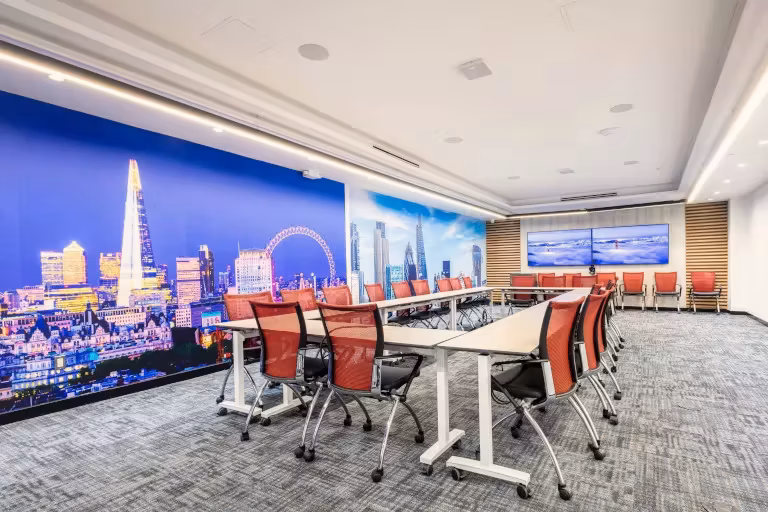 Midtown West Creative Suite, 80-person training room at 109 West 39th Street, Midtown West